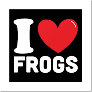 Red Heart I Love Frogs Posters and Art